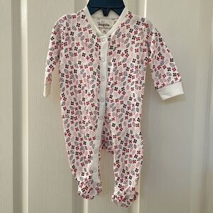 Lupilu Pure Collection Footie Floral Leaves Cotton Girls Size 56 1-2 Months NWT